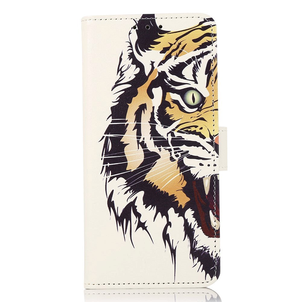 iPhone 15 Pro Læder Flip Cover m. Pung - Tiger