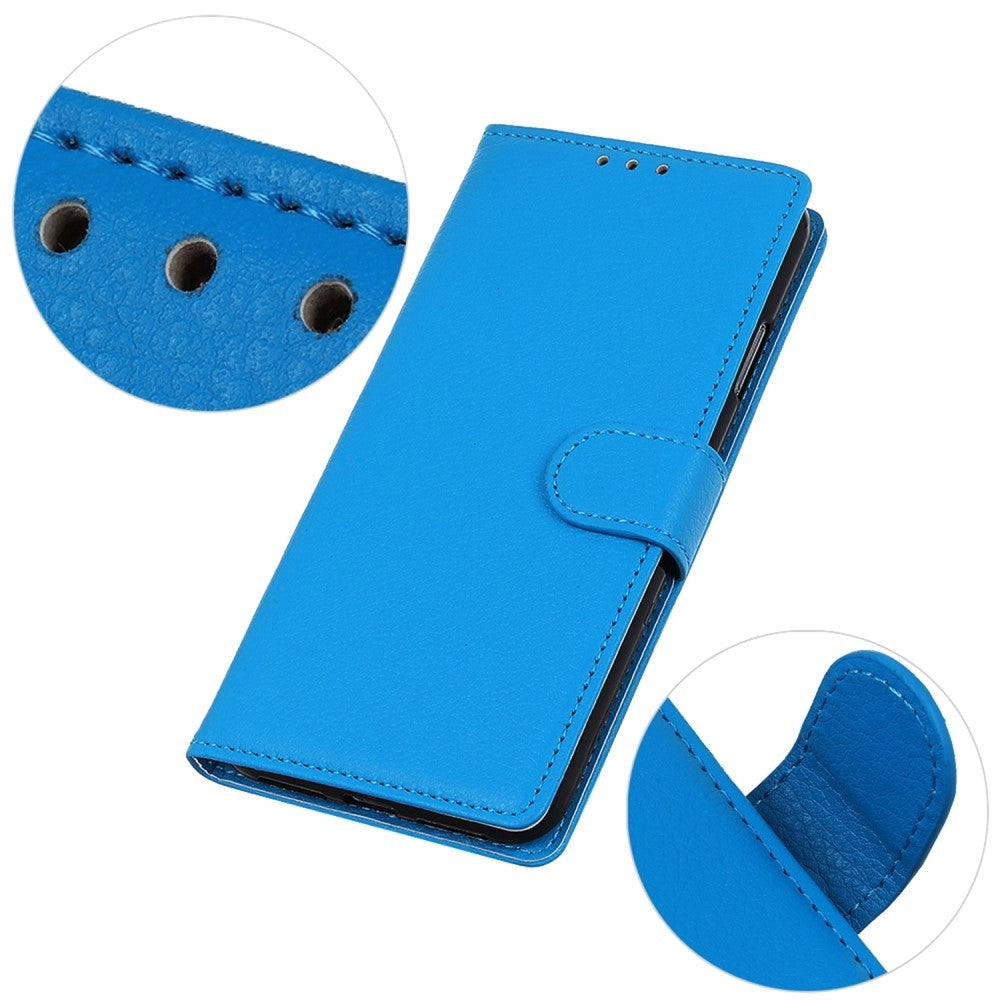 Nokia XR21 Litchi Læder Flip Cover m. Pung - Blå