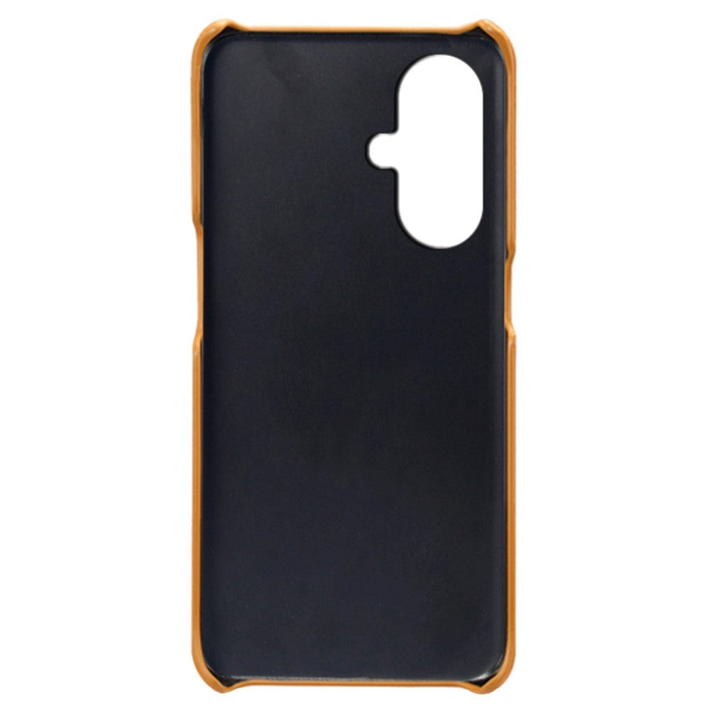 OnePlus Nord CE 3 Lite (5G) Læderbetrukket Plastik Bagside Cover - Lysebrun