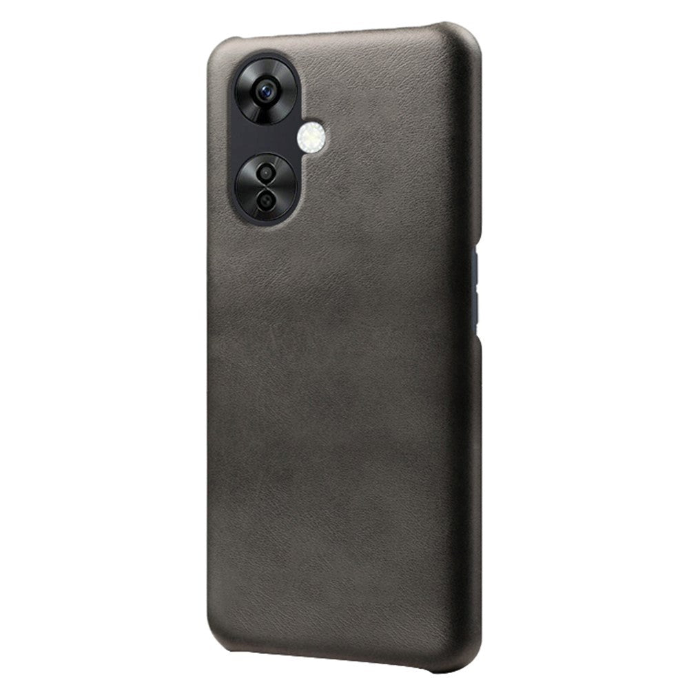 OnePlus Nord CE 3 Lite (5G) Læderbetrukket Plastik Bagside Cover - Sort