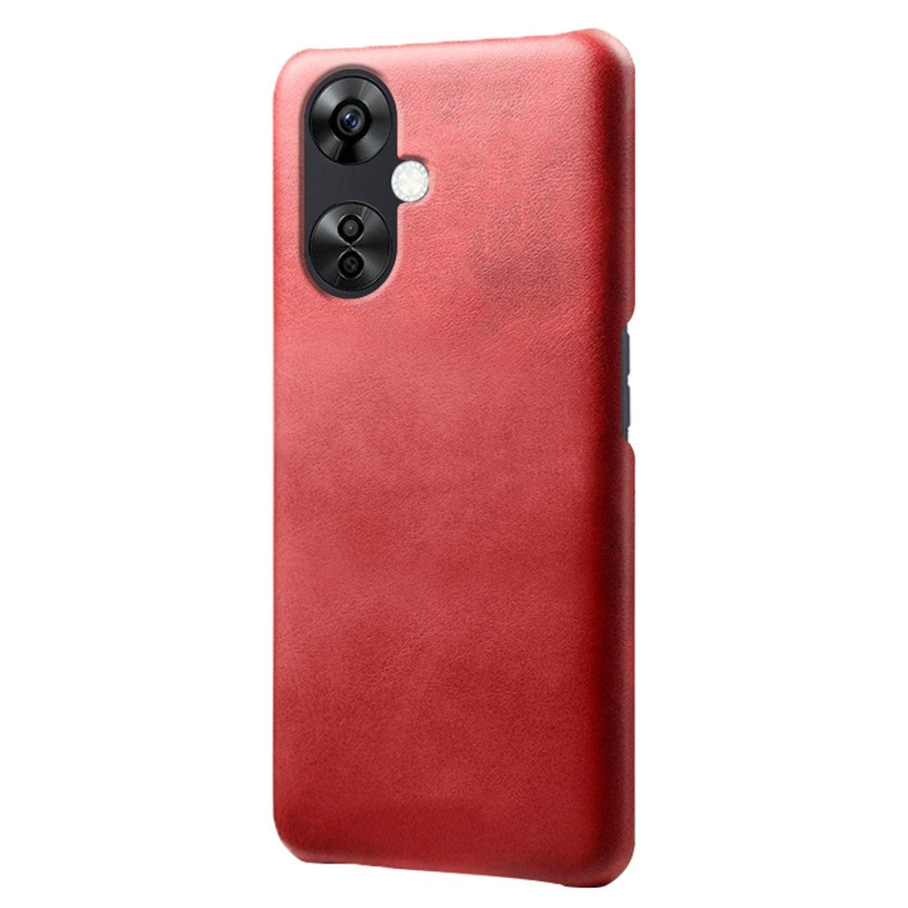 OnePlus Nord CE 3 Lite (5G) Læderbetrukket Plastik Bagside Cover - Rød