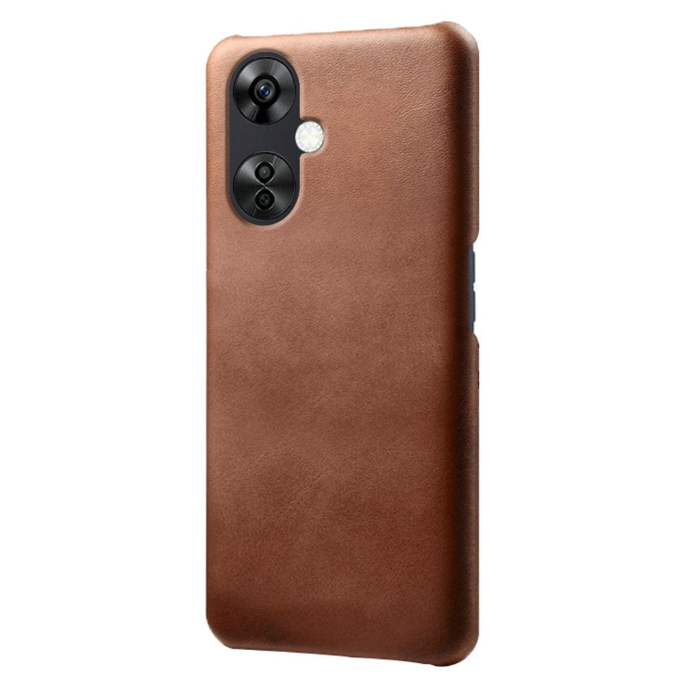 OnePlus Nord CE 3 Lite (5G) Læderbetrukket Plastik Bagside Cover - Brun