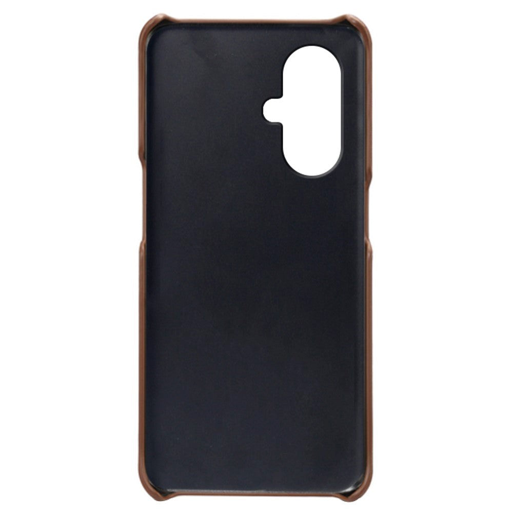 OnePlus Nord CE 3 Lite (5G) Læderbetrukket Plastik Bagside Cover - Brun