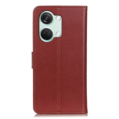 OnePlus Nord 3 (5G) Litchi Læder Flip Cover m. Pung - Brun