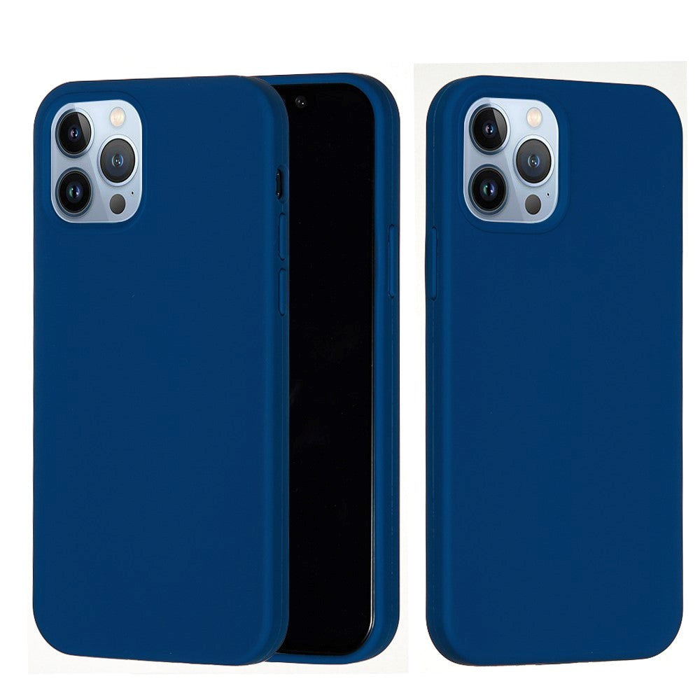 iPhone 15 Pro Liquid Silikone Bagside Cover - Navy Blå