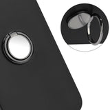 iPhone 15 Fleksibelt Plastik Bagside Cover m. Magnetisk Ring Kickstand - Sort m. Sort Ring