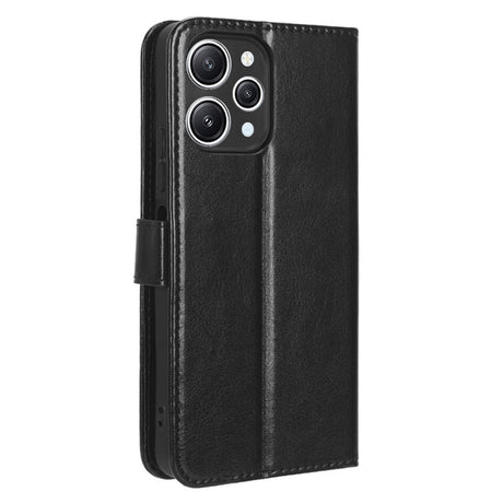 EIDERWOOD Xiaomi Redmi 12 (4G) / 12 (5G) / Poco M6 Pro (5G) Blankt Læder Flip Cover m. Pung & Strop - Sort