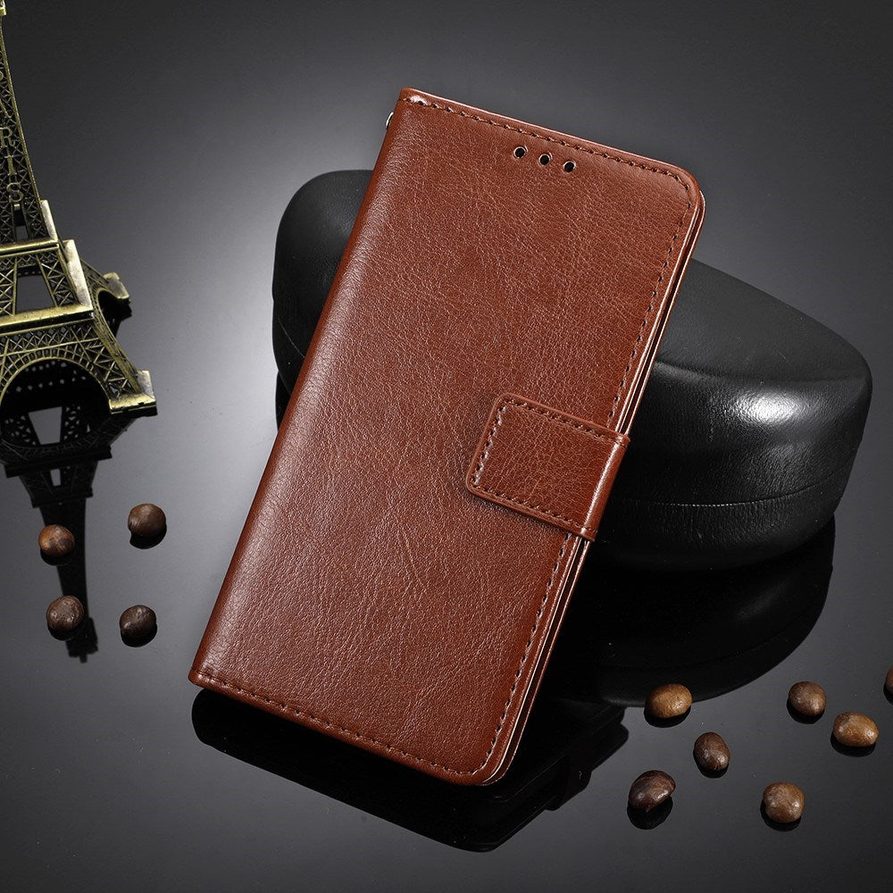 EIDERWOOD Xiaomi Redmi 12 (4G) / 12 (5G) / Poco M6 Pro (5G) Blankt Læder Flip Cover m. Pung & Strop - Brun