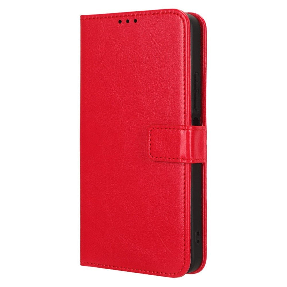 EIDERWOOD Xiaomi Redmi 12 (4G) / 12 (5G) / Poco M6 Pro (5G) Blankt Læder Bagside Cover m. Pung & Strop - Rød