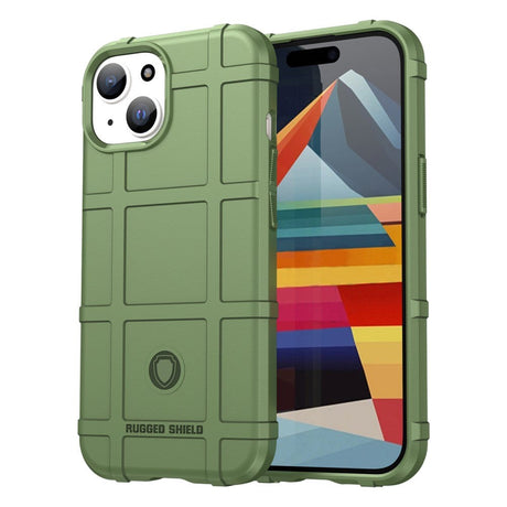 iPhone 15 Rugged Shield Series Håndværker Bagside Cover - Grøn