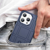 iPhone 15 Pro Rugged Shield Series Håndværker Bagside Cover - Mørkeblå