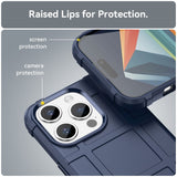iPhone 15 Pro Max Rugged Shield Series Håndværker Bagside Cover - Mørkeblå