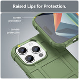 iPhone 15 Pro Max Rugged Shield Series Håndværker Bagside Cover - Grøn