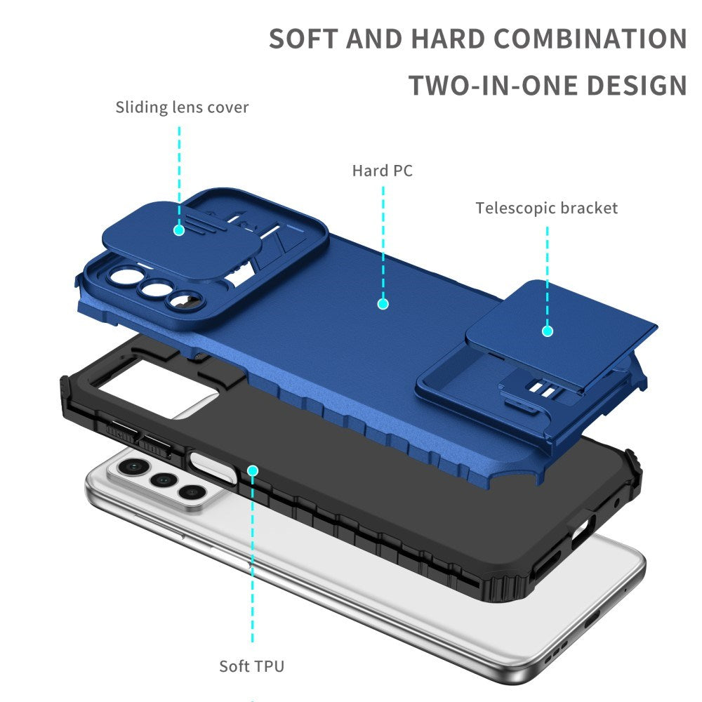 EIDERWOOD Motorola Moto G42 Håndværker Bagside Cover m. Kickstand & Cam Slider - Blå