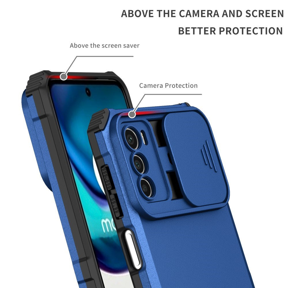 EIDERWOOD Motorola Moto G42 Håndværker Bagside Cover m. Kickstand & Cam Slider - Blå