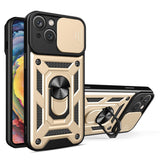 iPhone 15 Håndværker Bagside Cover m. Magnetisk Kickstand & Cam Slider - Guld