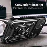 iPhone 15 Plus Håndværker Bagside Cover m. Magnetisk Kickstand & Cam Slider - Sort