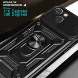 iPhone 15 Plus Håndværker Bagside Cover m. Magnetisk Kickstand & Cam Slider - Sort