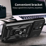 iPhone 15 Pro Max Håndværker Bagside Cover m. Magnetisk Kickstand & Cam Slider - Sort