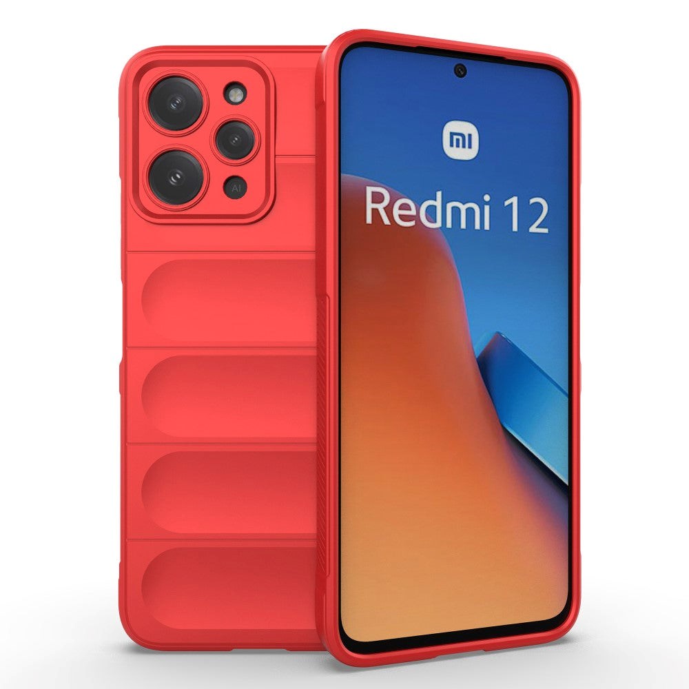 Xiaomi Redmi 12 (4G) Fleksibelt Plastik Bagside Cover - Rød