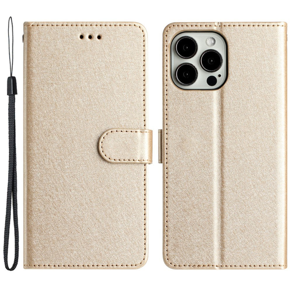 EIDERWOOD iPhone 12 Pro Max Kunstlæder Flip Cover m. Pung & Strop - Guld