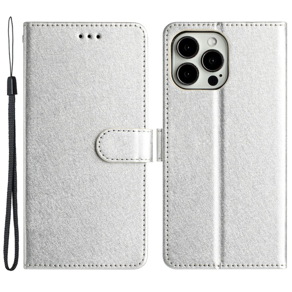 EIDERWOOD iPhone 12 Pro Max Kunstlæder Flip Cover m. Pung & Strop - Sølv