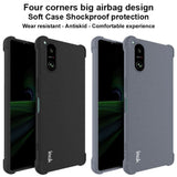 Sony Xperia 5 V IMAK Shock Resistant Fleksibel Plastik Bagside Cover - Grå