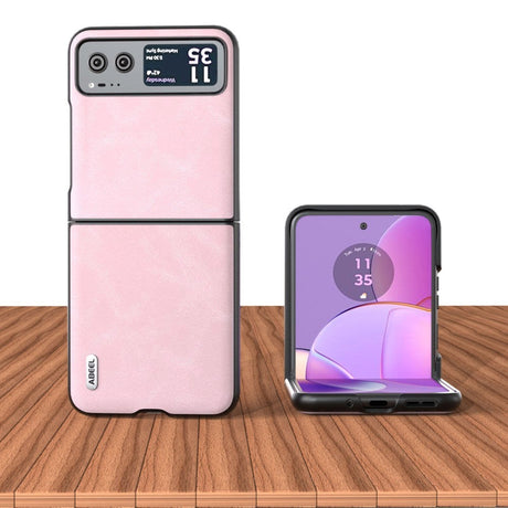 Motorola Razr 40 Læderbelagt Plastik Bagside Cover - Pink