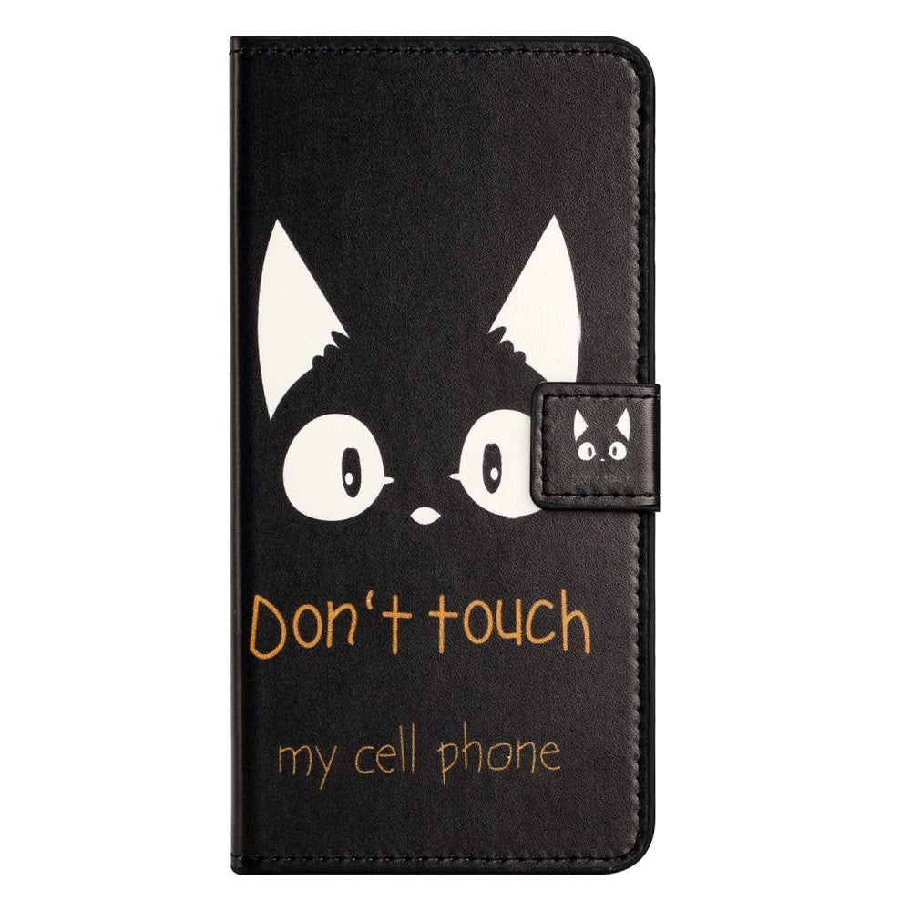 Samsung Galaxy A25 (5G) Læder Flip Cover m. Pung & Ståfunktion - "Don't Touch My Cell Phone"