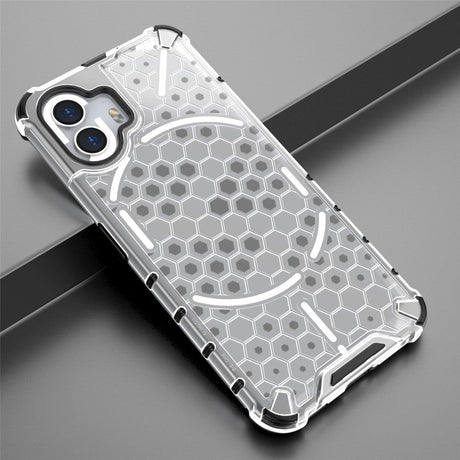 Nothing Phone (2) Honeycomb Pattern Hybrid Bagside Cover - Grå