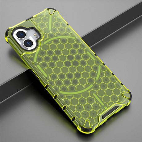 Nothing Phone (2) Honeycomb Pattern Hybrid Bagside Cover - Grøn