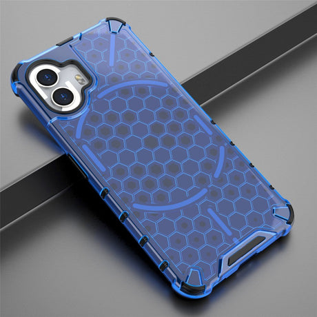 Nothing Phone (2) Honeycomb Pattern Hybrid Bagside Cover - Blå