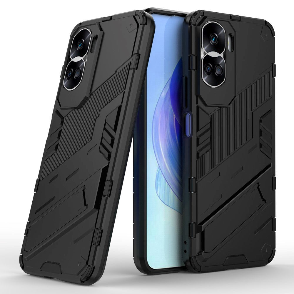 Honor 90 Lite Hybrid Håndværker Bagside Cover m. Kickstand - Sort