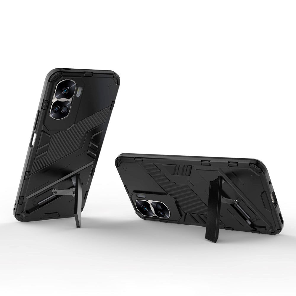 Honor 90 Lite Hybrid Håndværker Bagside Cover m. Kickstand - Sort