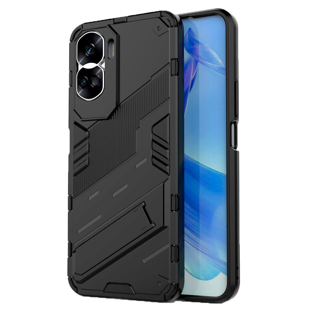 Honor 90 Lite Hybrid Håndværker Bagside Cover m. Kickstand - Sort