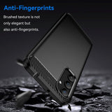 Samsung Galaxy A25 (5G) Brushed Carbon Fiber Fleksibelt Plastik Bagside Cover - Sort