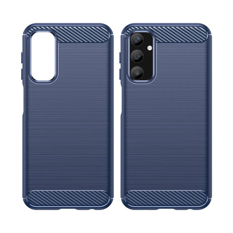 Samsung Galaxy A25 (5G) Brushed Carbon Fiber Fleksibelt Plastik Bagside Cover - Blå