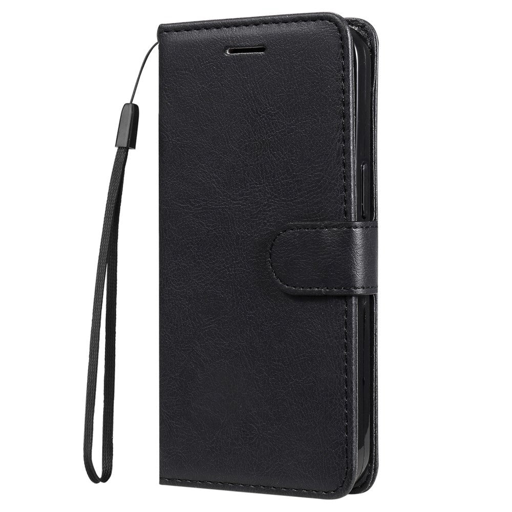 Honor 90 Lite Læder Flip Cover m. Pung og Strop - Sort