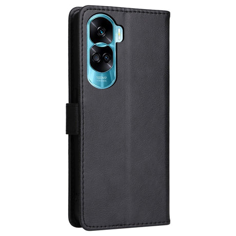 Honor 90 Lite Læder Flip Cover m. Pung og Strop - Sort