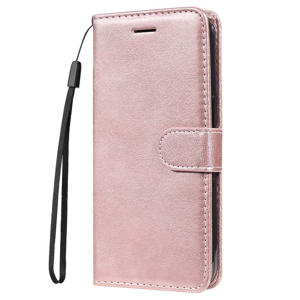 Honor 90 Lite Læder Flip Cover m. Pung og Strop - Rose Gold