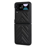 EIDERWOOD Samsung Galaxy Z Flip4 (5G) Kunstlæder Bagside Cover m. V-Design - Sort