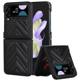EIDERWOOD Samsung Galaxy Z Flip4 (5G) Kunstlæder Bagside Cover m. V-Design - Sort