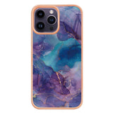 iPhone 15 Pro Hybrid Plastik Bagside Cover - Lilla Marmor