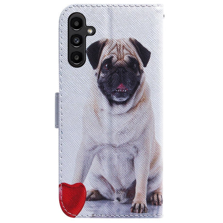 Samsung Galaxy A25 (5G) Læder Flip Cover m. Pung & Print - Hund med Hjerte