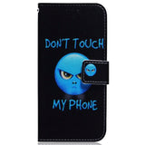 Samsung Galaxy A25 (5G) Læder Flip Cover m. Pung & Print - "Don't Touch My Phone"