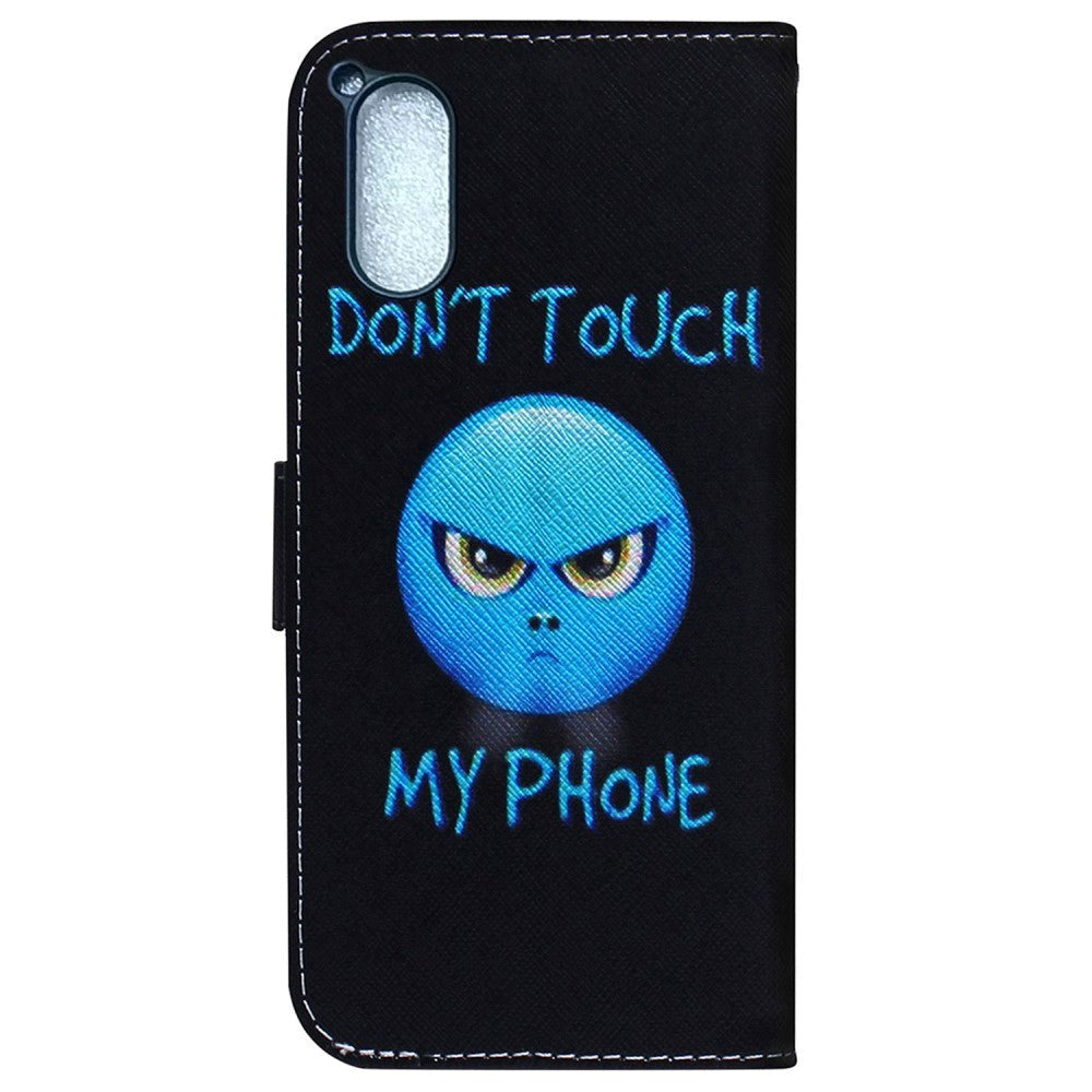 Sony Xperia 5 V Læder Flip Cover m. Pung - "Don't Touch My Phone"