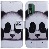 Nokia XR21 Læder Flip Cover m. Pung & Print - Panda