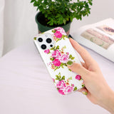 iPhone 15 Pro Selvlysende Fleksibel Bagside Cover af Plastik m. Print - Roser