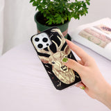 iPhone 15 Pro Selvlysende Fleksibel Bagside Cover af Plastik m. Print - Hjortehoved