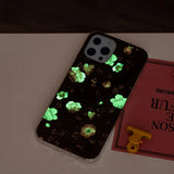 iPhone 15 Pro Selvlysende Fleksibel Bagside Cover af Plastik m. Print - Blomster